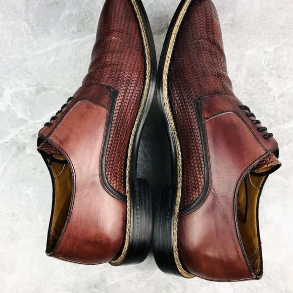 Mezlan Tilman Custom 5868 Burgundy Burnished Embossed Calfskin Dress Shoes US 9M main image 11